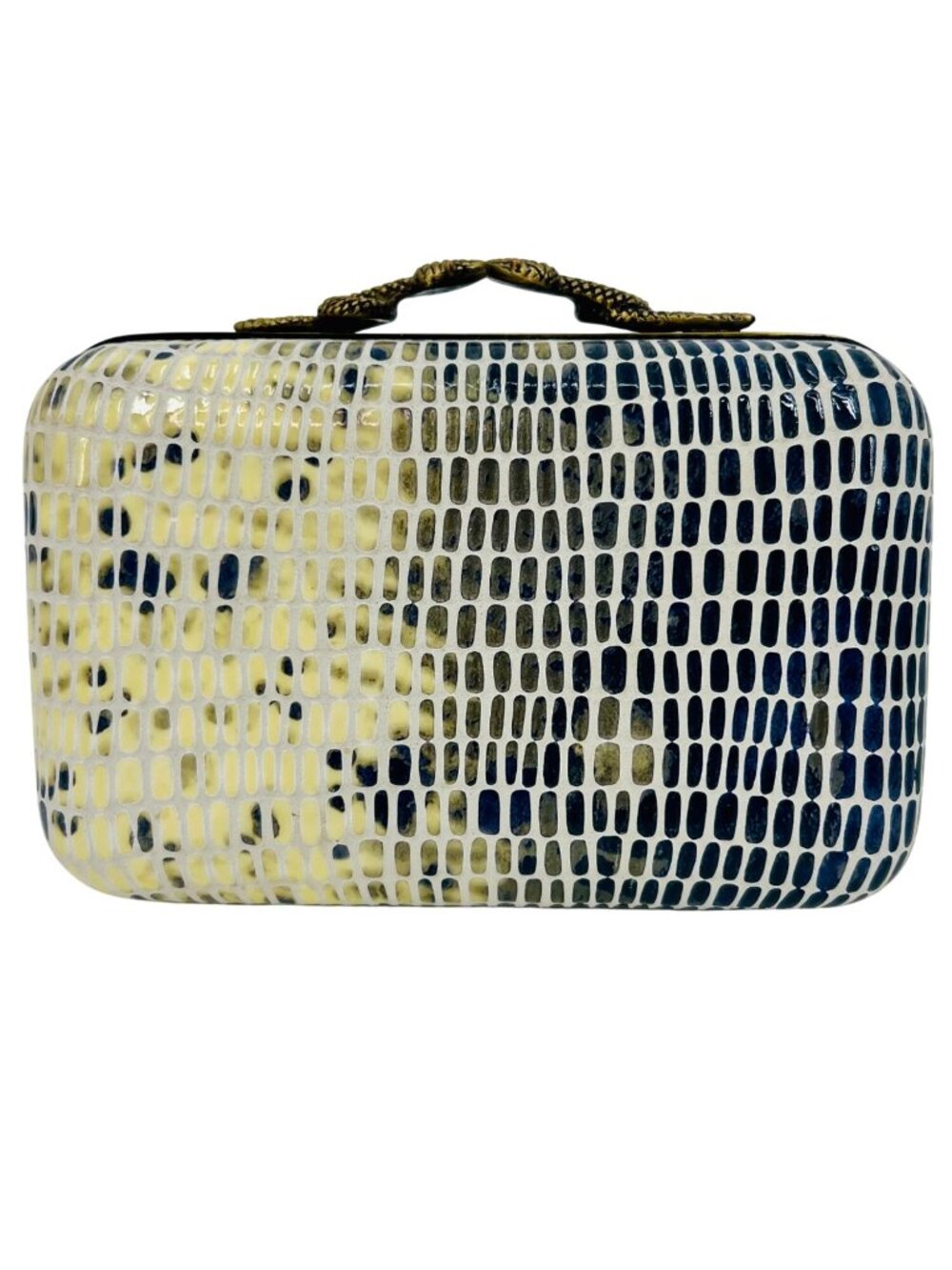 VTG NWT House of Harlow 1960 Blue Embossed Leather Snake Skin Bag | McBling Y2K - Picture 4 of 16